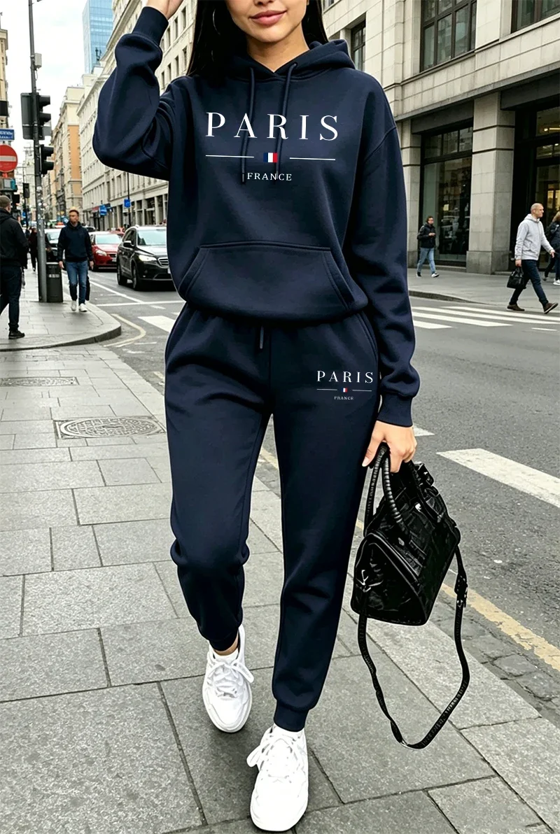 Winter Clothing Sale Women - هودي وبنطلون رياضي للشوارع الحضرية، ملابس