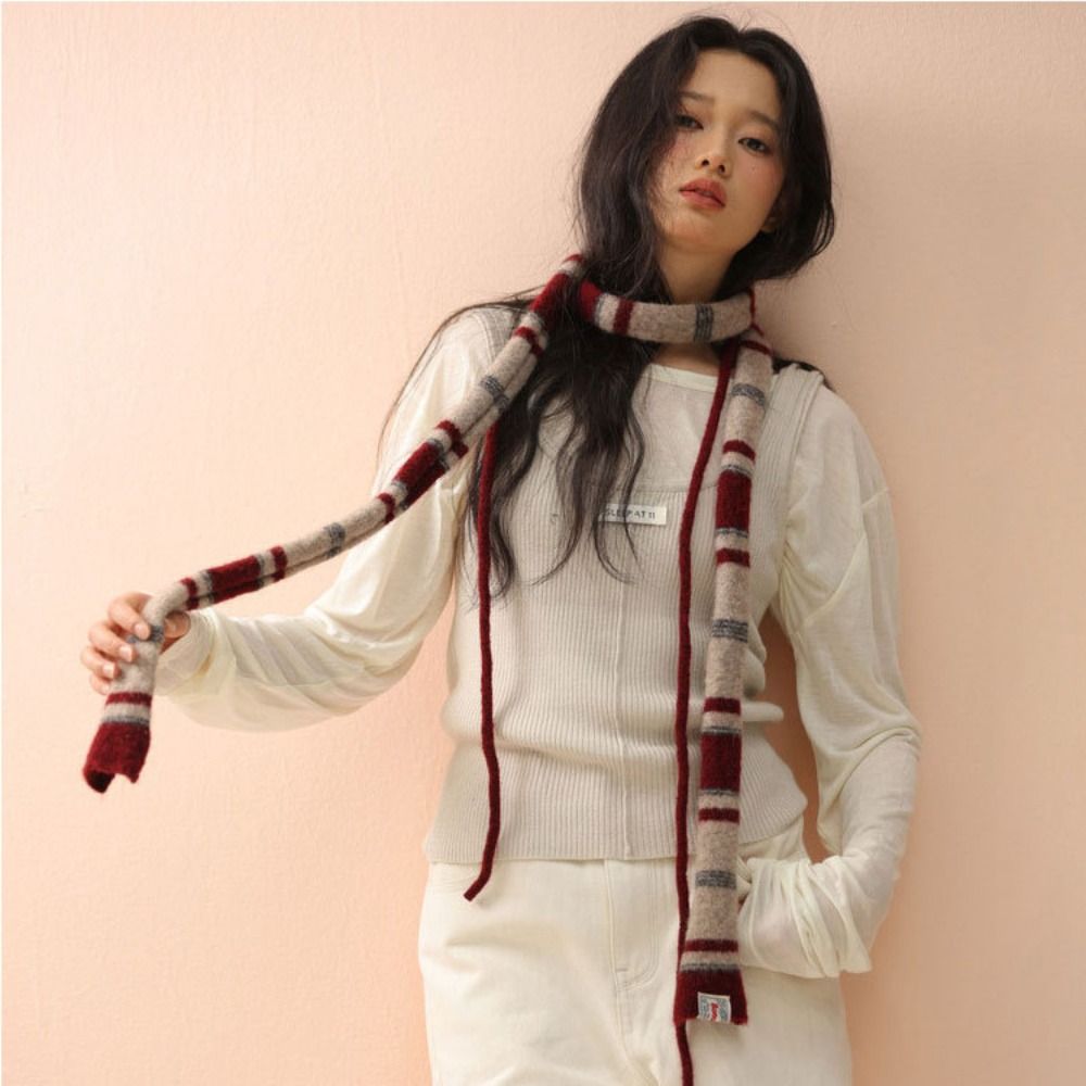 وشاح صوف مخطط على الطراز الكور - مراجعة Winter Clothing Korea وسعره