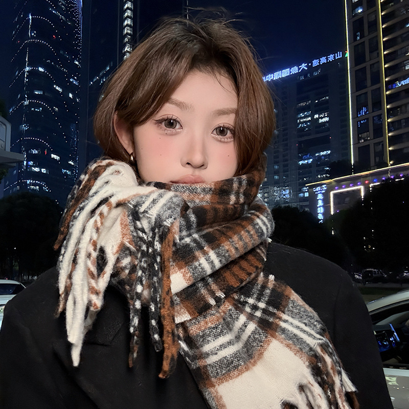 الأرجواني منقوشة وشاح المرأة ا - مراجعة Winter Clothing Korea وسعره