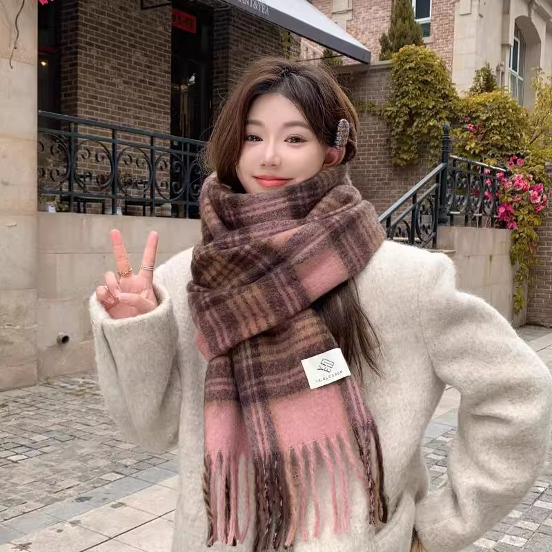 الأرجواني منقوشة وشاح المرأة ا - مراجعة Winter Clothing Korea وسعره