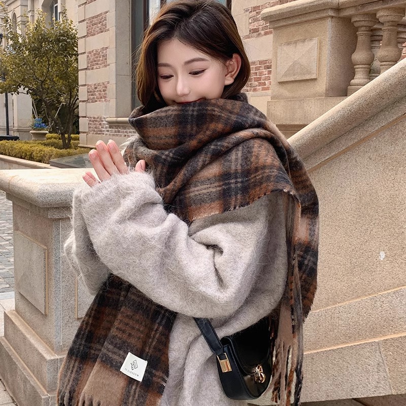الأرجواني منقوشة وشاح المرأة ا - مراجعة Winter Clothing Korea وسعره