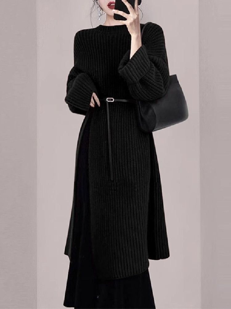 فستان نسائي أنيق أحمر محبوك لل - مراجعة Winter Clothing H&M وسعره
