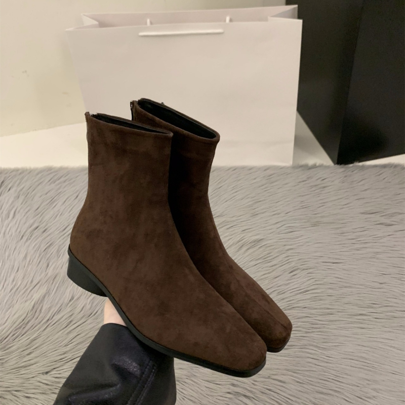 حذاء عاري بسحاب خلفي بلون الخو - مراجعة Winter Clothing Korea وسعره